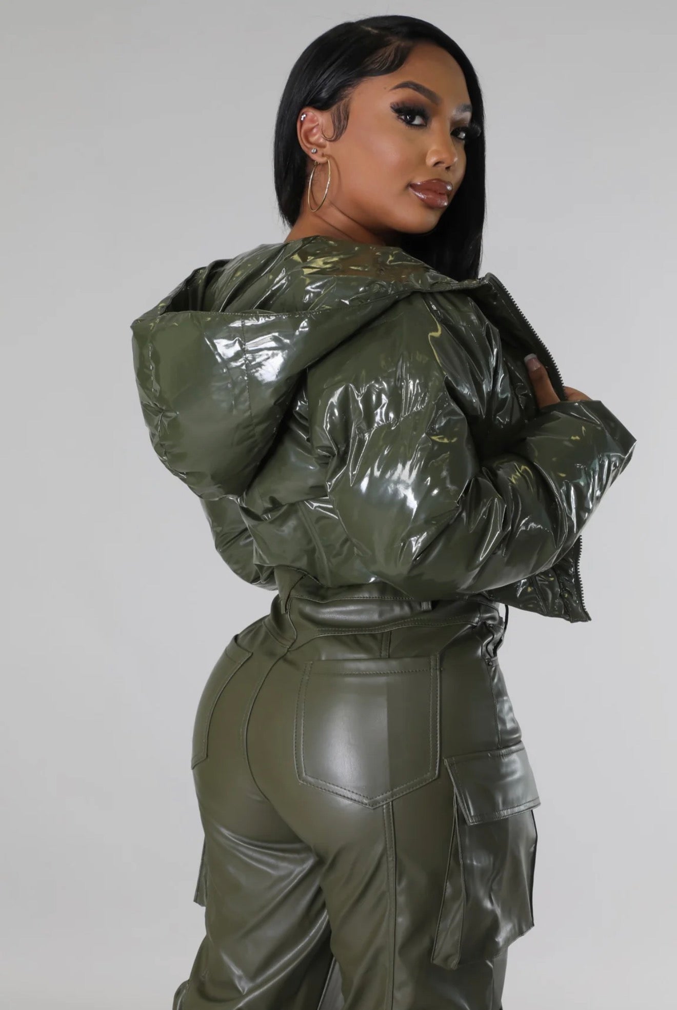 Olive Crop Jacket